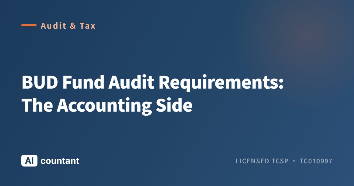 BUD Fund Audit Requirements: The Accounting Side