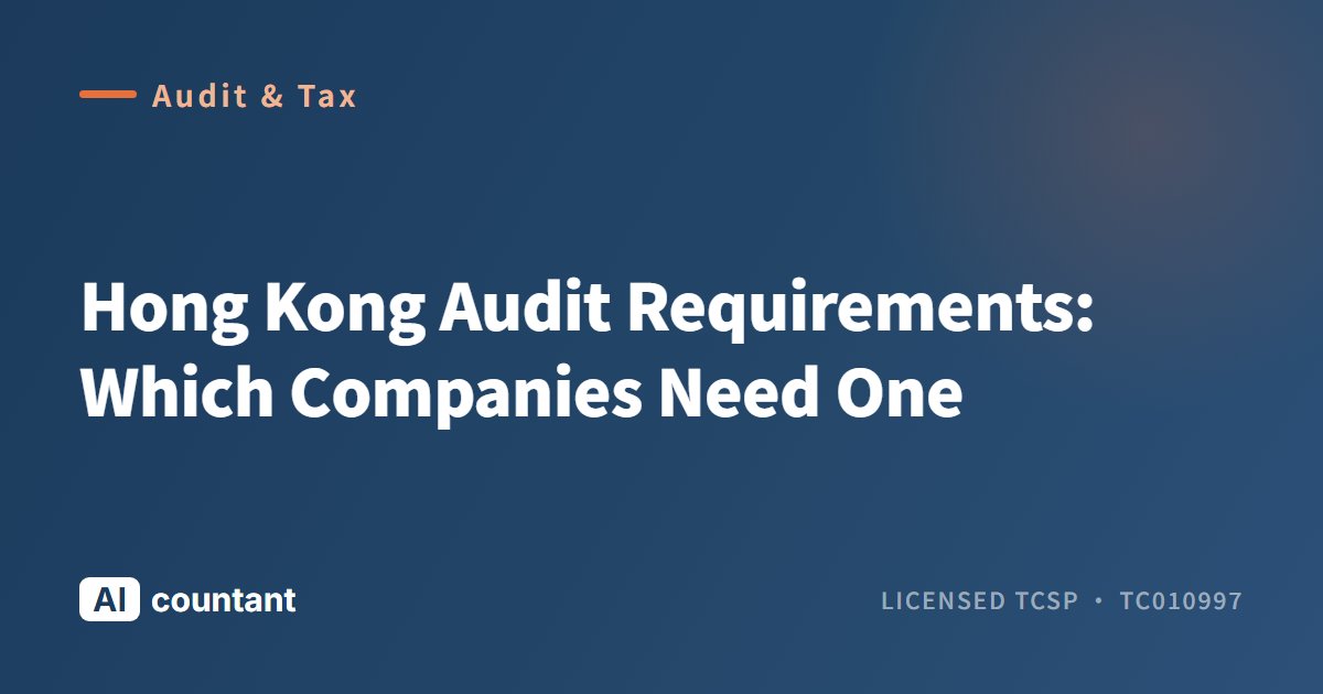 Hong Kong Audit Requirements: Which Companies Need One