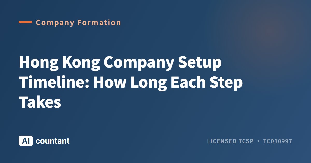 Hong Kong Company Setup Timeline: How Long Each Step Takes