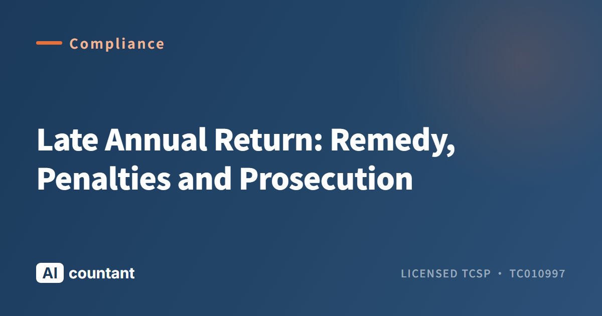 Late Annual Return: Remedy, Penalties and Prosecution