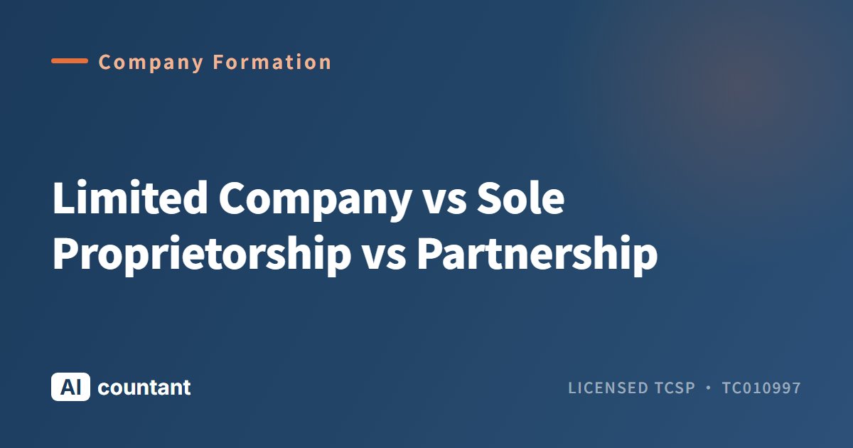 Limited Company vs Sole Proprietorship vs Partnership