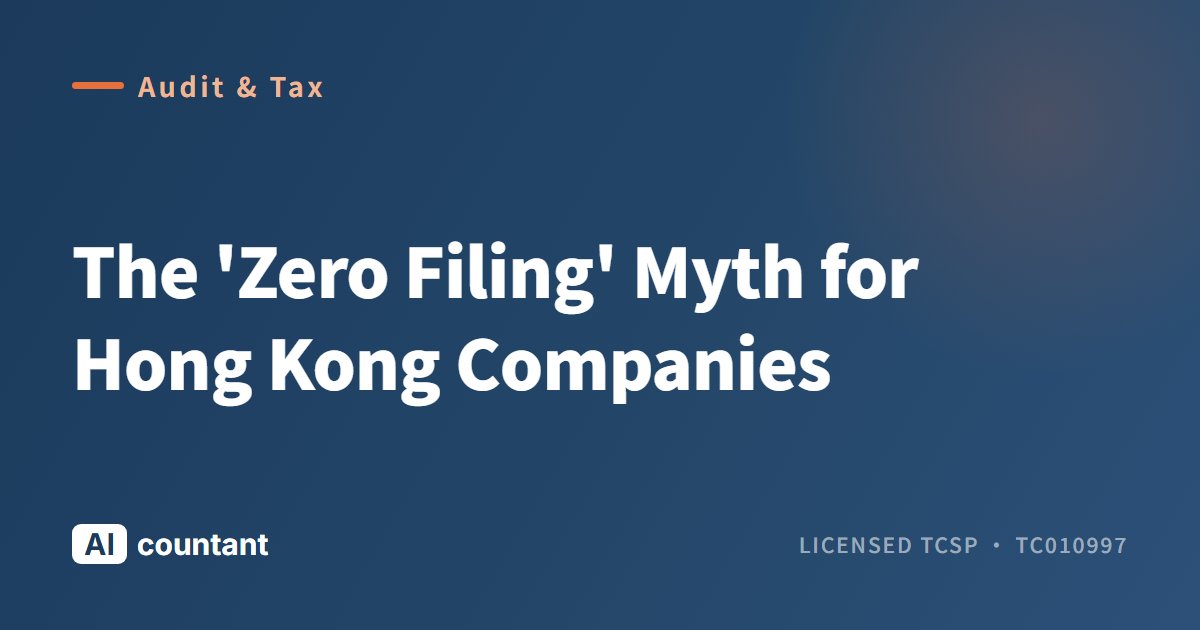 The 'Zero Filing' Myth for Hong Kong Companies