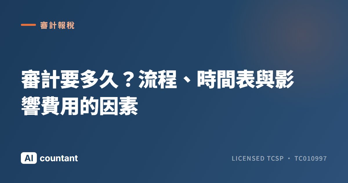 審計要多久？流程、時間表與影響費用的因素