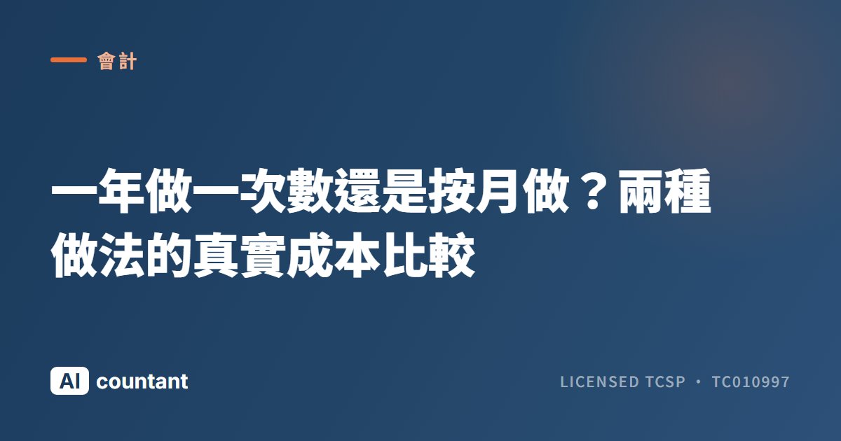 一年做一次數還是按月做？兩種做法的真實成本比較