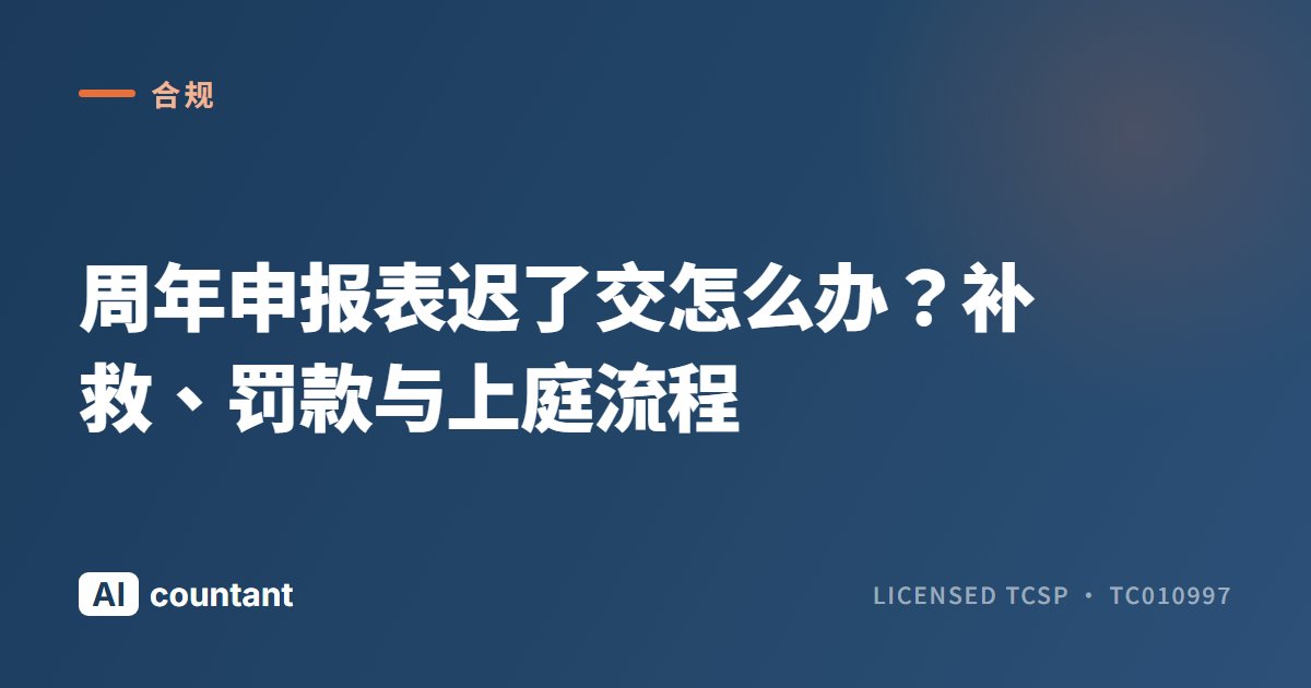 周年申报表迟了交怎么办？补救、罚款与上庭流程